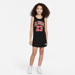 AIR JORDAN SLEEVELESS CREWNECK DRESS WITH FRONT PRINT IN BLACK